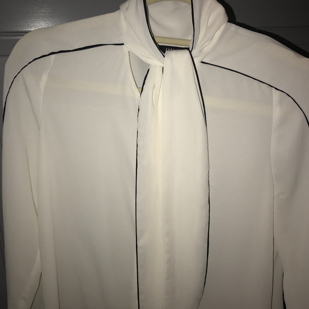 zara white button-up blouse - Picture 1 of 4